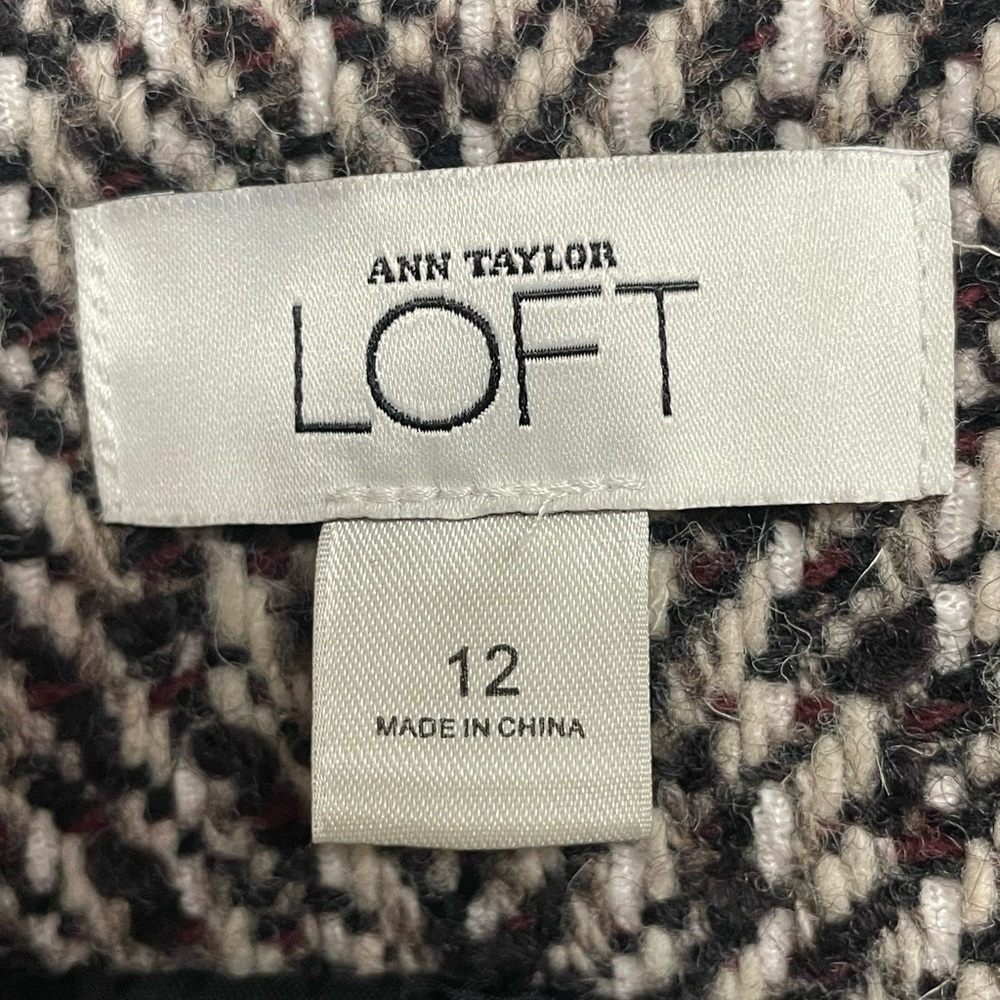 Loft Herringbone Wool Blend Button Front Career B… - image 3
